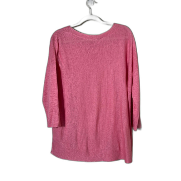 J.Jill Salmon Pink Linen Blend Knit Lightweight Sweater Size Large EUC - Picture 2 of 9